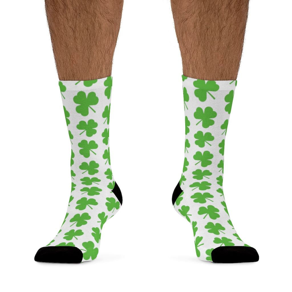 White Shamrock DTG Socks