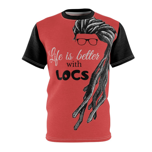 Locs Red Unisex AOP Cut & Sew Tee