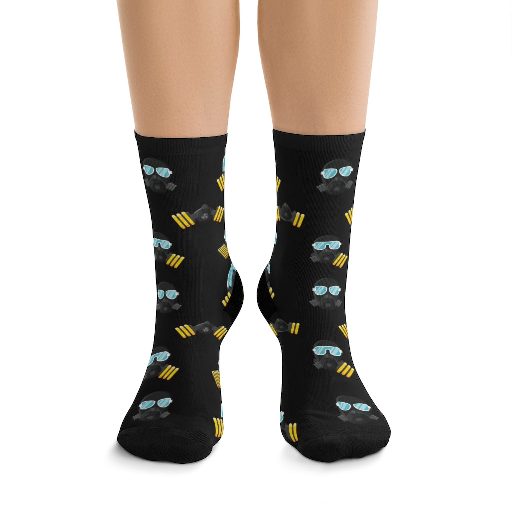 MaskOn BLK Adult Unisex DTG Socks