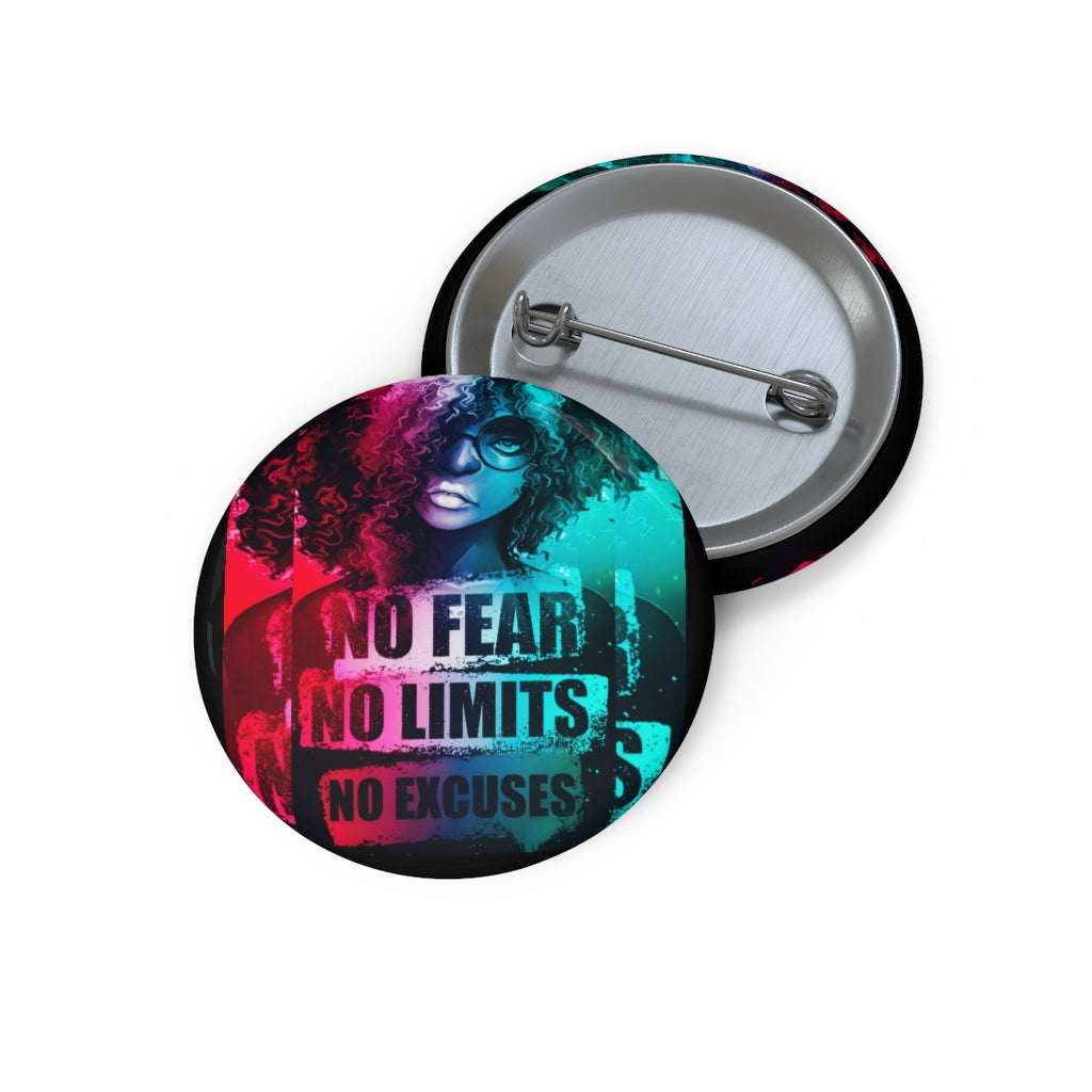 No Fear Pin Buttons