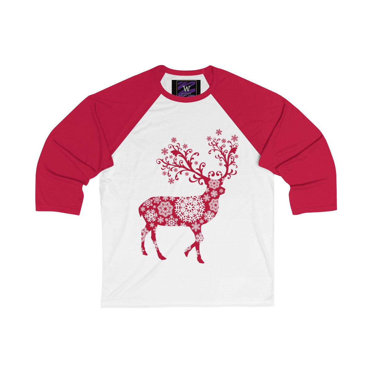 Reindeer Red Unisex 3/4 Sleeve Baseball Tee