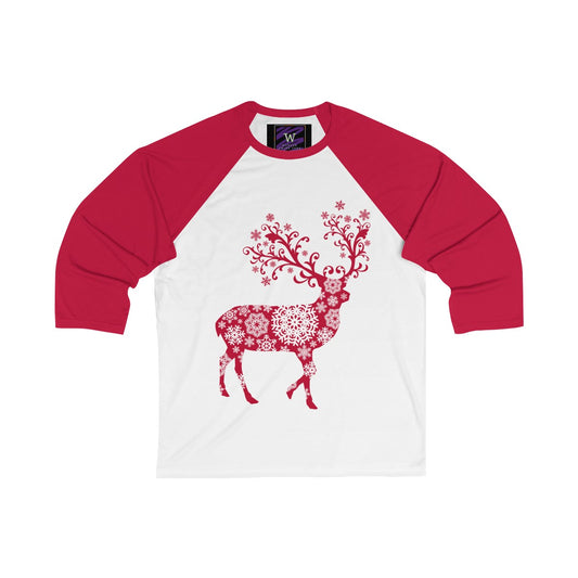 Reindeer Red Unisex 3/4 Sleeve Baseball Tee