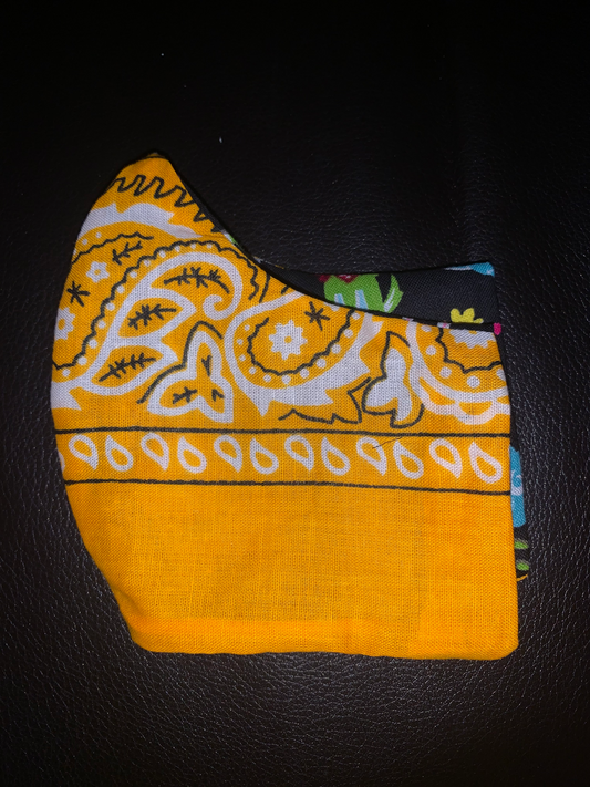 Mustard Yellow Bandana Cotton 2 Layer Facemask