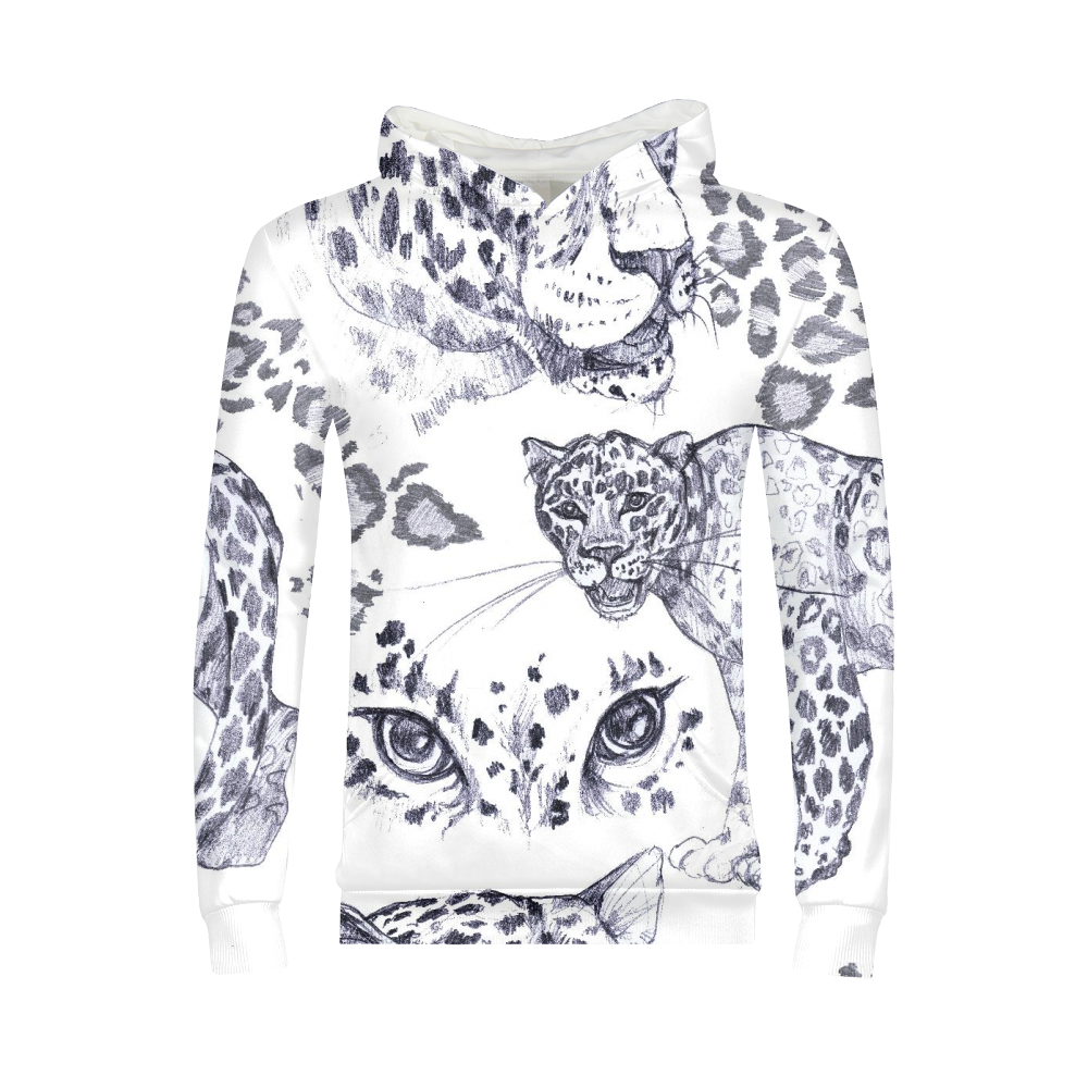 Cheetah B/W Kids Hoodie