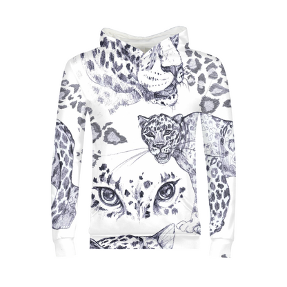 Cheetah B/W Kids Hoodie