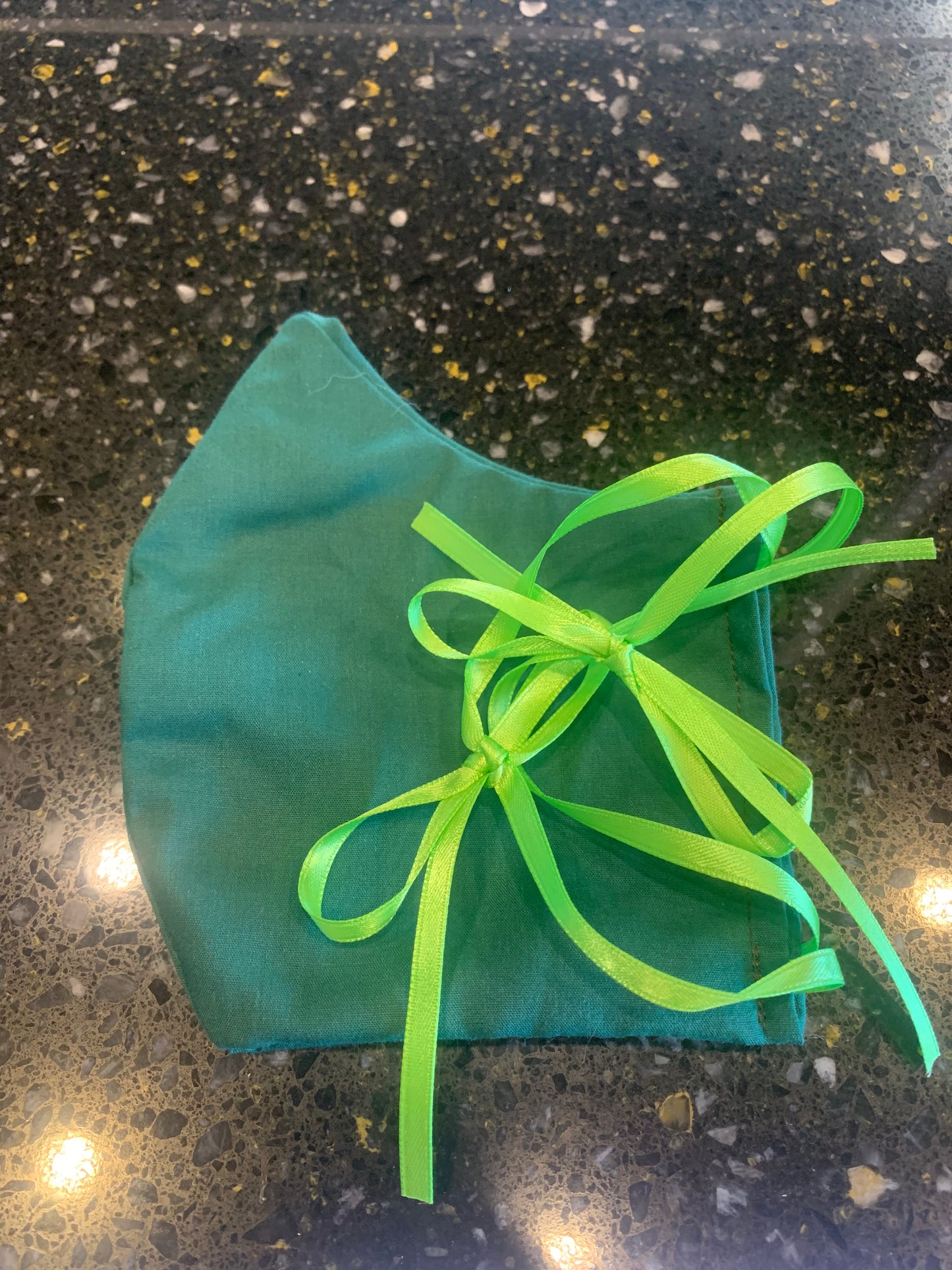 Green Tie Back Cotton 2 Layer Facemask