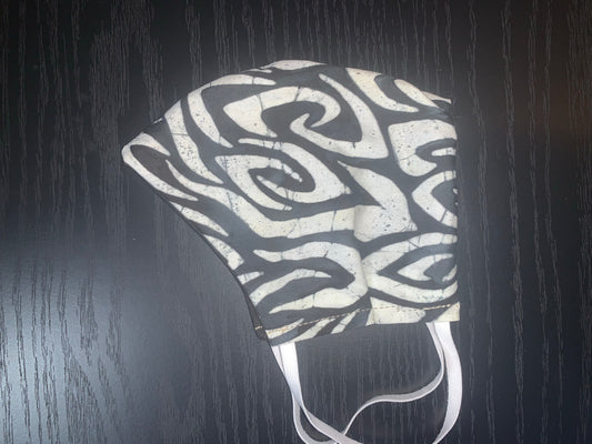 Zebra Swirls Cotton 2 Layer Facemask