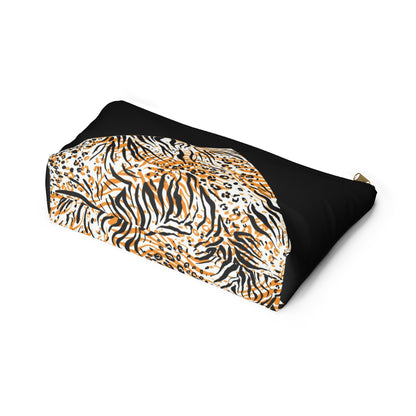 Little Black Cheetah  Accessory Pouch w T-bottom