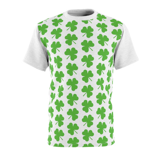 White Shamrock Unisex AOP Cut & Sew Tee