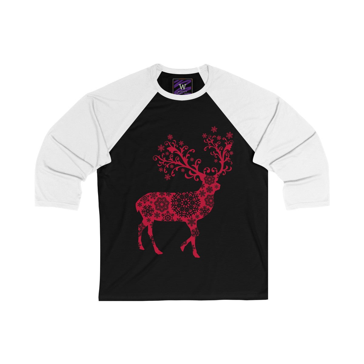 Reindeer Red Unisex 3/4 Sleeve Baseball Tee