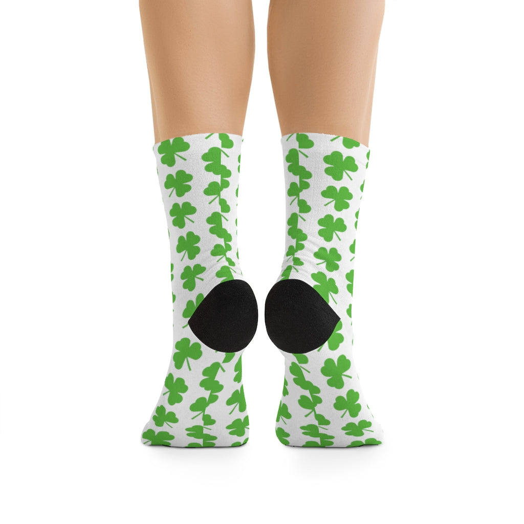 White Shamrock DTG Socks