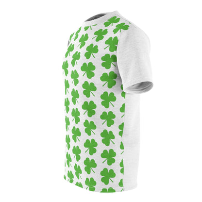 White Shamrock Unisex AOP Cut & Sew Tee