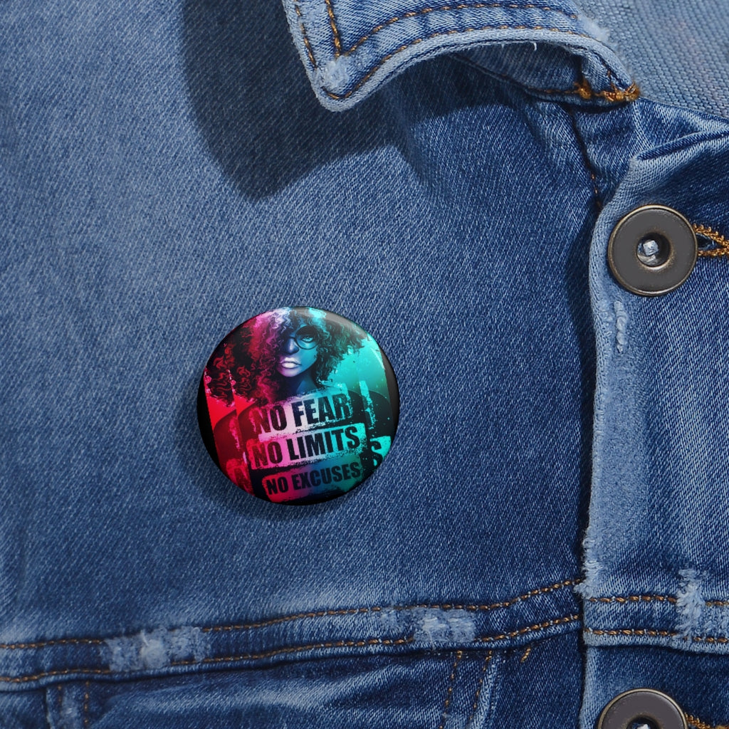 No Fear Pin Buttons