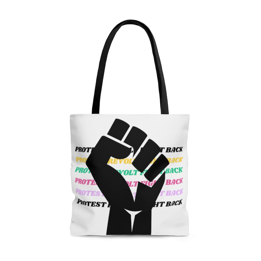 Protest Revolt Fight Back AOP Tote Bag