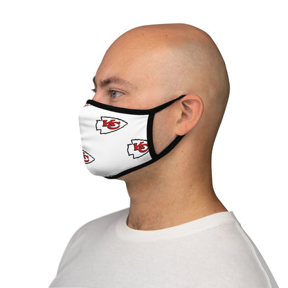 KC Chiefs Wht Fitted Polyester Face Mask