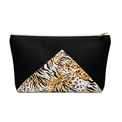 Little Black Cheetah  Accessory Pouch w T-bottom