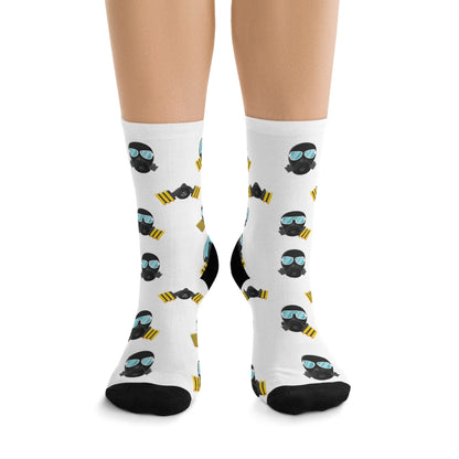 MaskOn WHT Adult Unisex DTG Socks