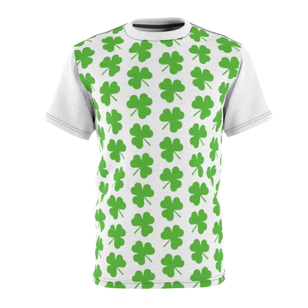 White Shamrock Unisex AOP Cut & Sew Tee