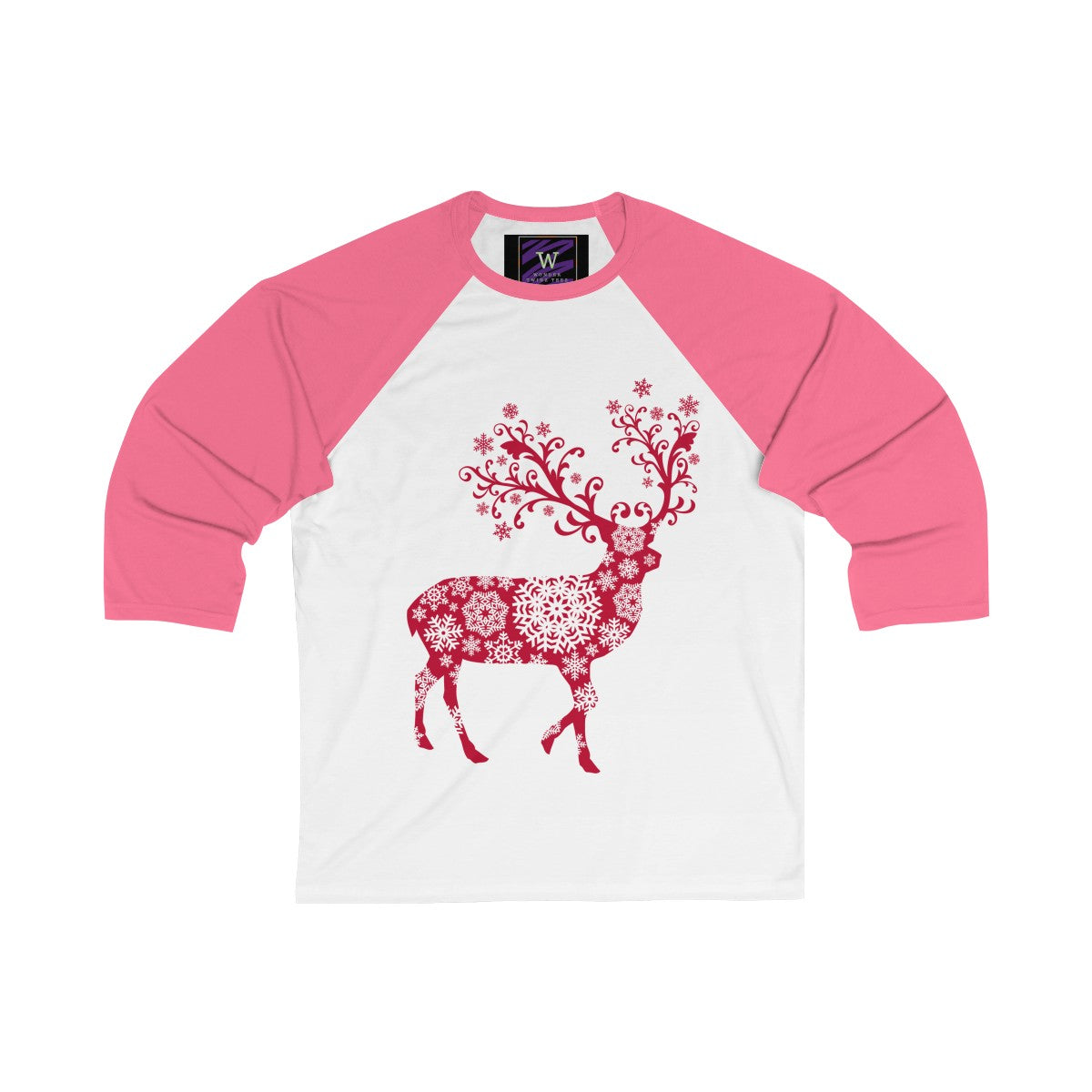 Reindeer Red Unisex 3/4 Sleeve Baseball Tee