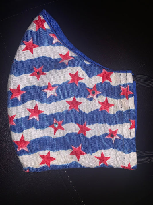 Stars and Stripes Bedazzled Cotton 2 Layer Facemask